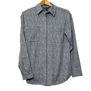 Athleta Braiden Shirt Jacket Textured Black White Women’s Size XS Oversized Laye